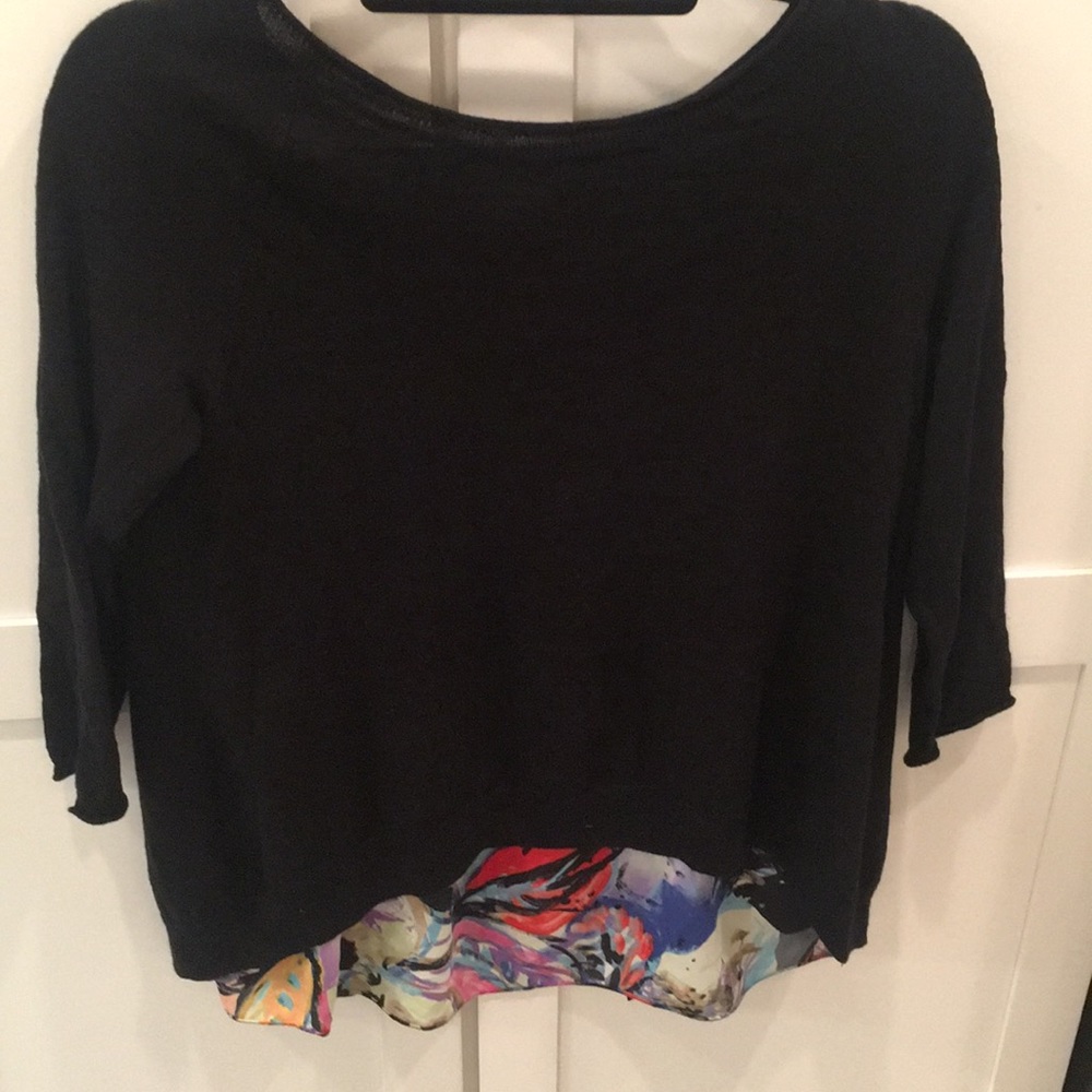 Multi Colored Layered Sweater With Open Back - image 1